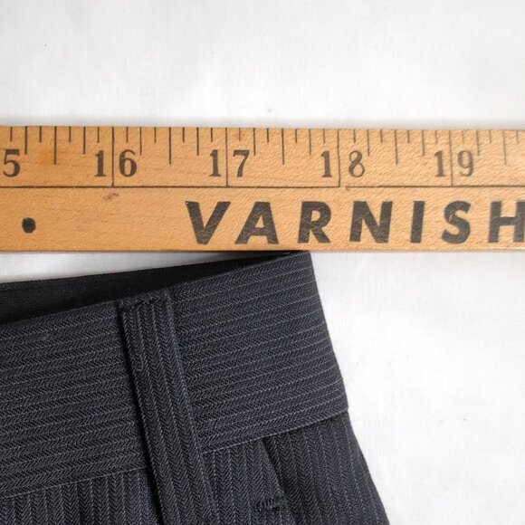 DKNY Men's Black Striped Dress Pants 100% Wool, Size 36 - Picture 4 of 6